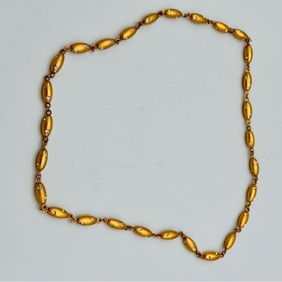 Vintage Gold Plated & Crystal Necklace - Picture 5 of 6